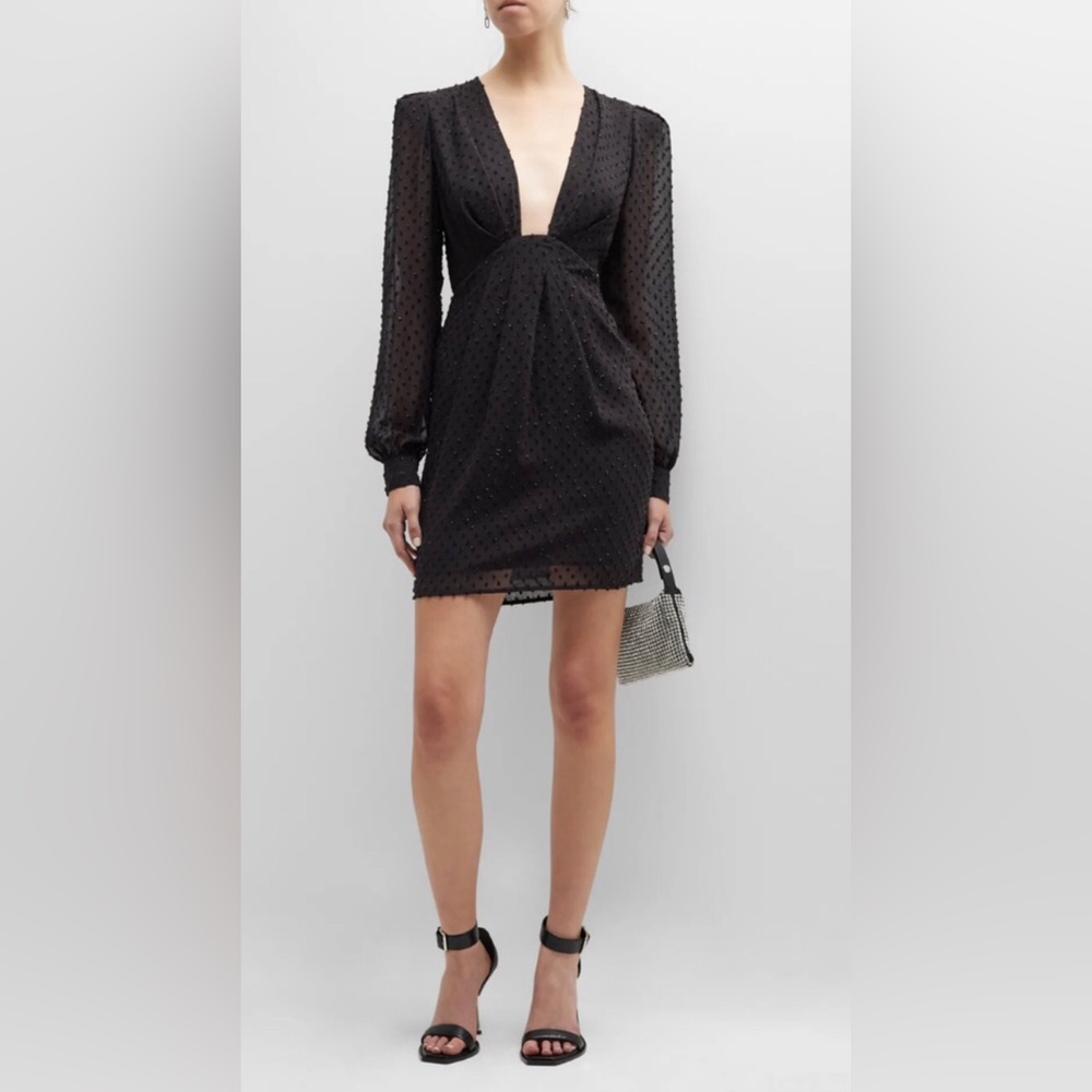 MICHAEL Michael Kors Deep Pleated Swiss Dot Mini Dress, 10 - Picture 3 of 13